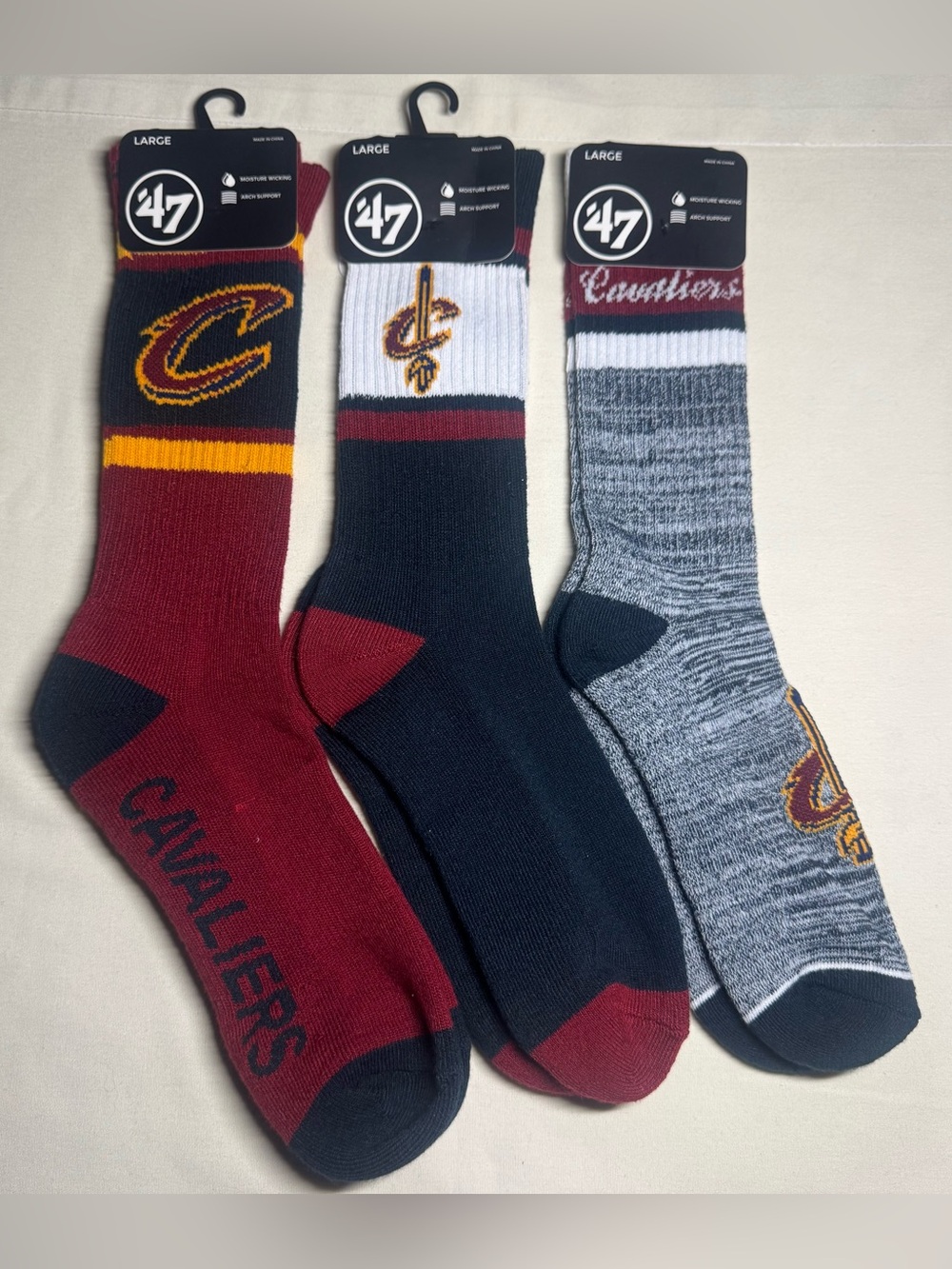 3 Pack Cleveland Cavaliers athletic crew socks